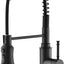 Grifo fregadero cocina rociador 360° negro mate