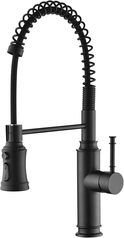 Grifo fregadero cocina rociador 360° negro mate
