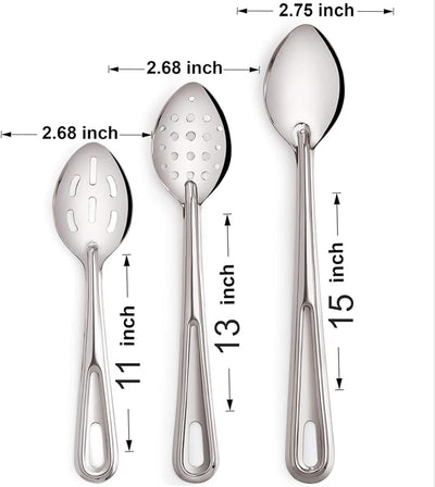 Set 3 cucharas acero inox para hornear 15x13x11pulg