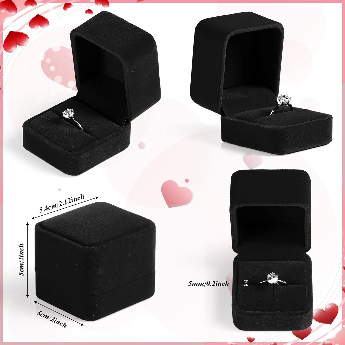 48 Cajas Terriopelo para Anillos Joyas Regalo