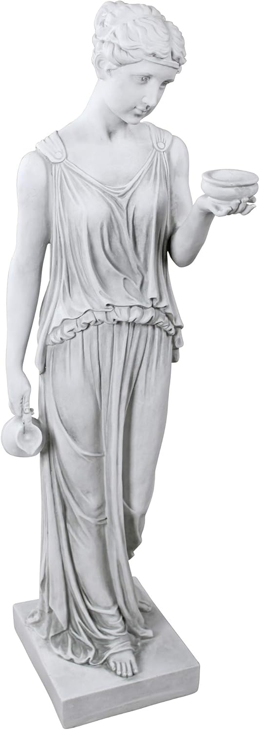 Estatua Hebe griega mujer patrona juventud 10x32pulg poliresina