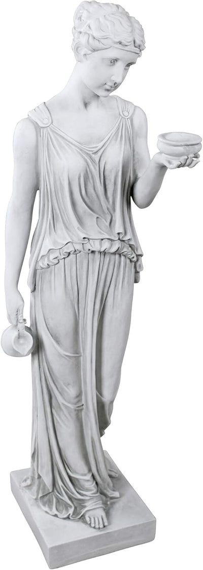 Estatua Hebe griega mujer patrona juventud 10x32pulg poliresina