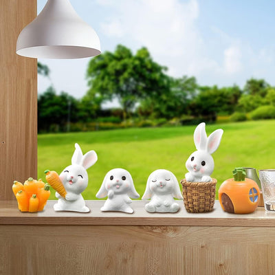 7 Pzas figuras mini conejo hadas jardín decoración bricolaje