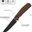 Cuchillo plegable EDC 3.9pulg acero negro G10 naranja