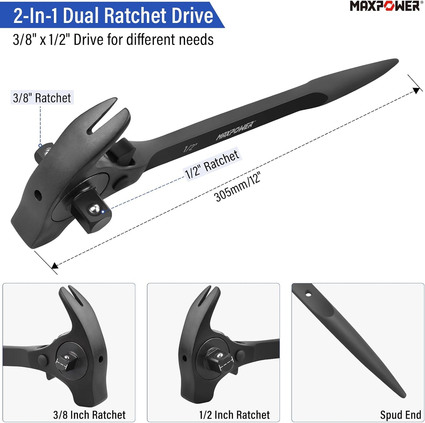 Llave carraca andamaje 1/2 y 3/8 con trinquete