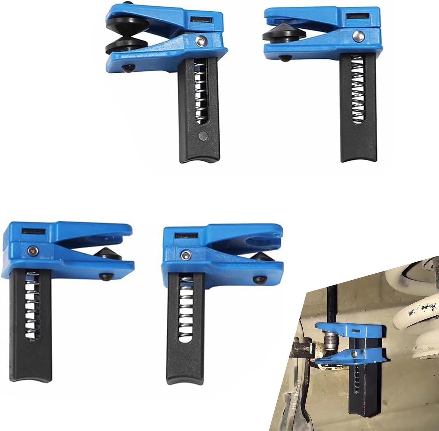 4 Abrazaderas Línea Freno Universal Azul