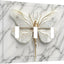 Placas decorativas de mármol blanco con libélula 3 segmentos