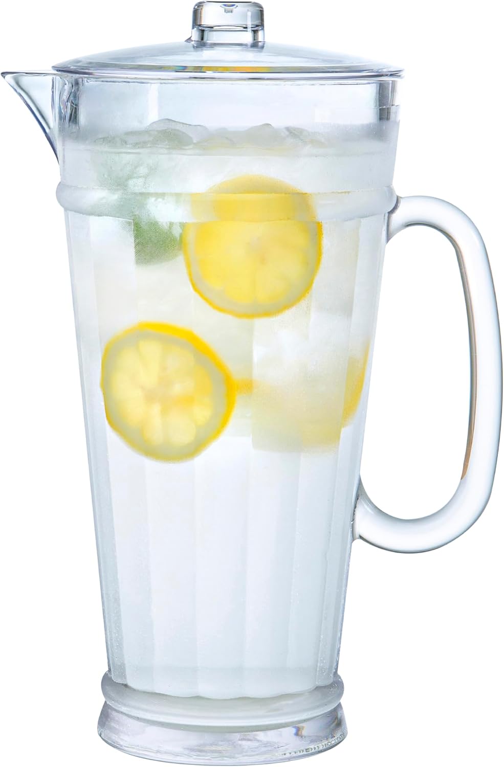 Jarra agua transparente 64oz con tapa sin BPA ideal para fiesta