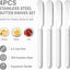 Set 4 Cuchillos Mantequilla Acero Inox 6.3pulg Ergonómico Blanco