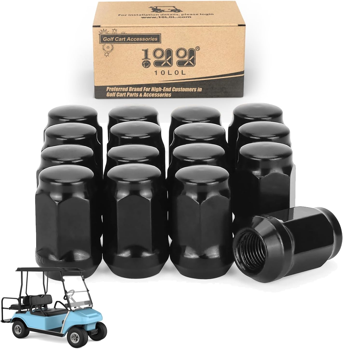 Tuercas cromadas carrito golf 1/2-20 16 Pzas