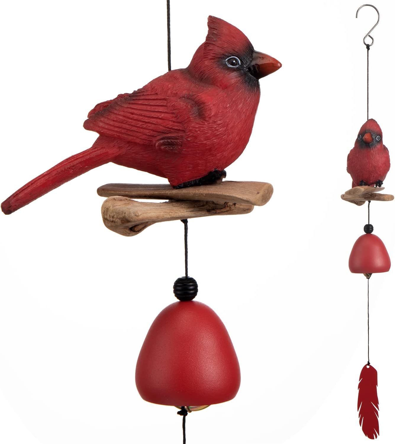 Campanilla de pájaro cardenal rojo para jardín