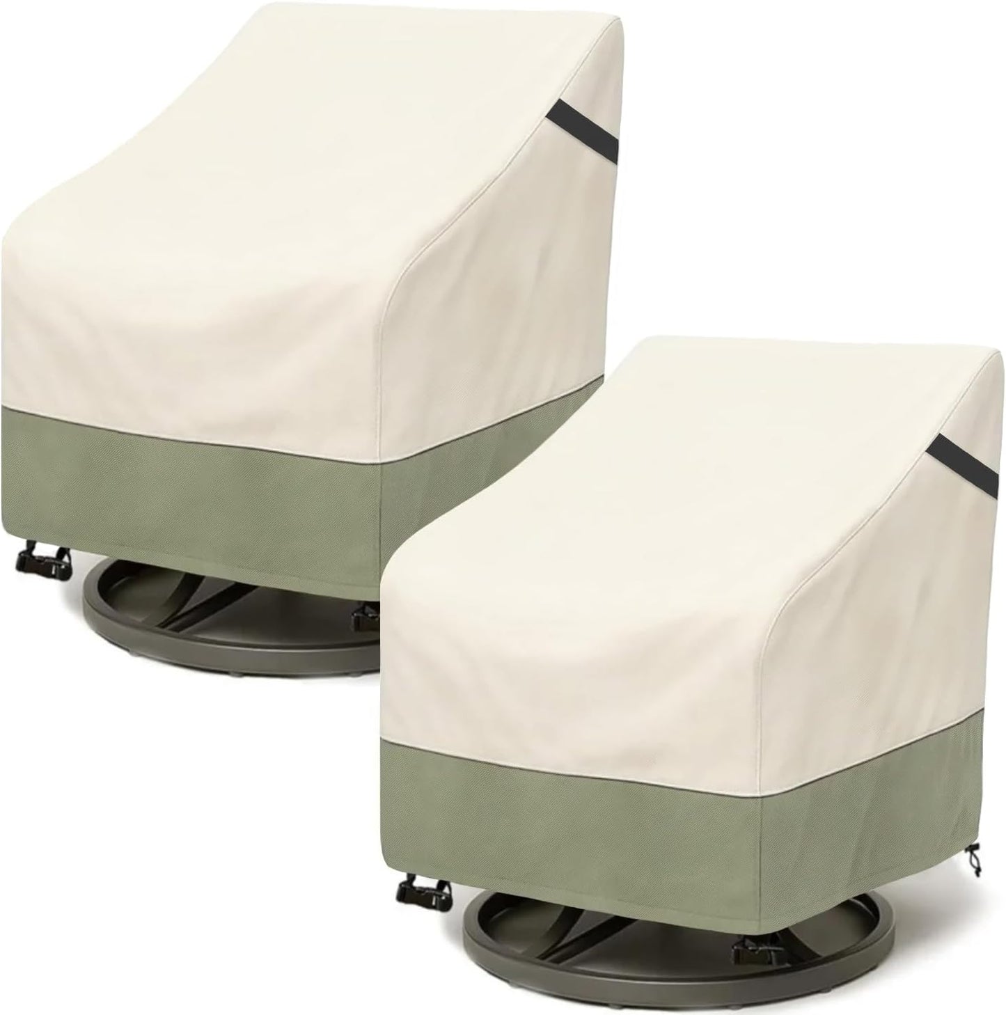 Fundas sillas giratorias patio 600D 100% impermeables 2 pzas