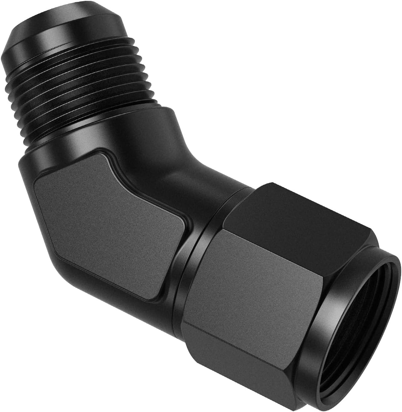 Adaptador codo giratorio 10AN aluminio negro