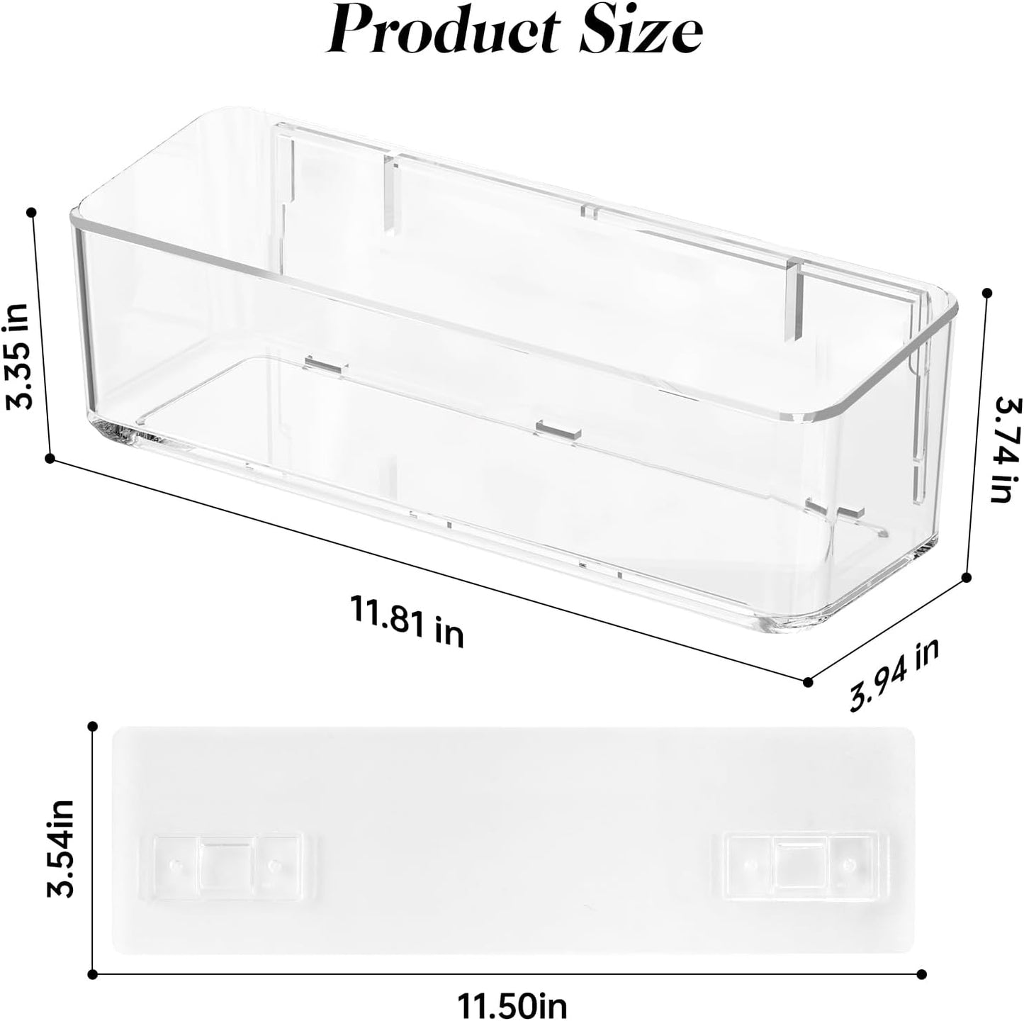 Organiz. ducha autoadhesivo pared 2uds transparente