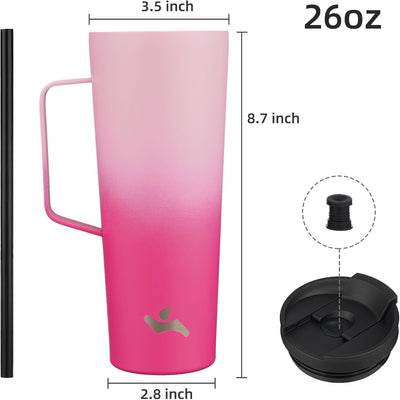 Vaso térmico acero inox con pajita 770ml