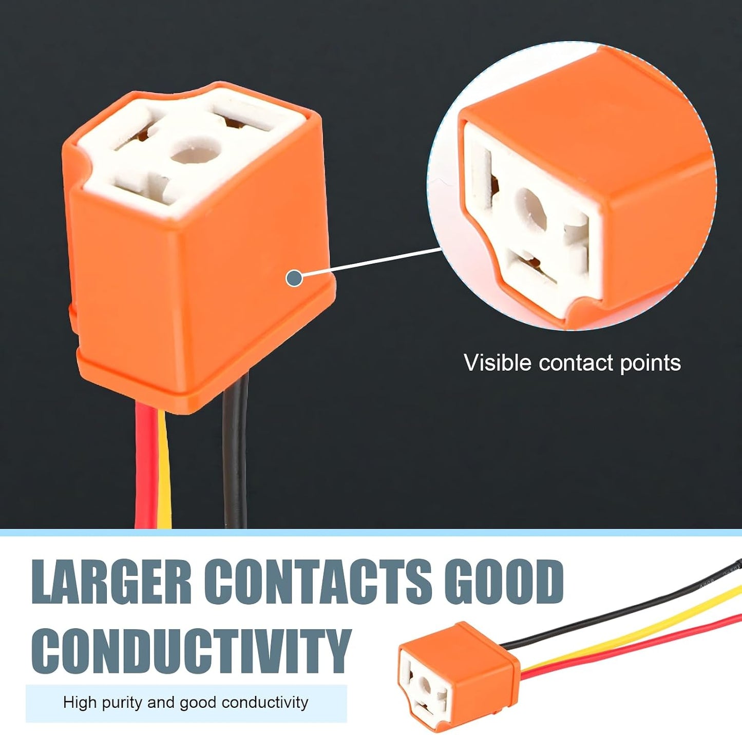 2 Conectores H4 Faros 3pines 9003 Cerámica Universal