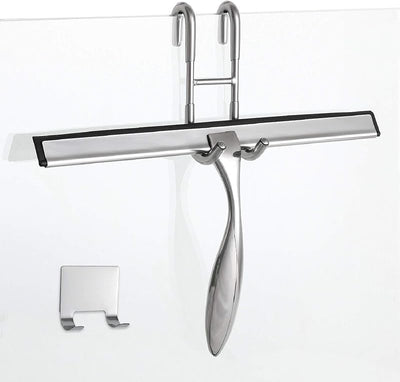 Set escobilla ducha 12pulg con gancho puerta plateado