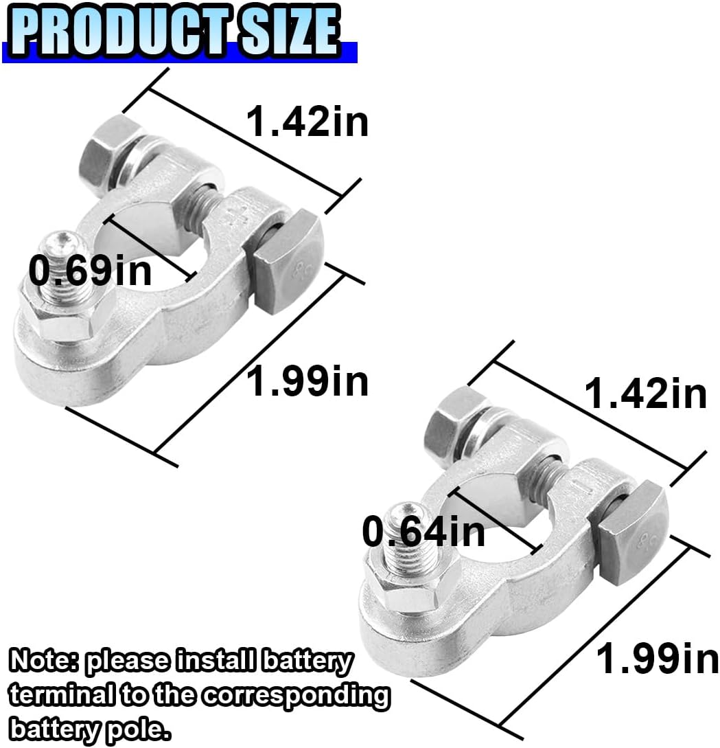 Kit conector terminal batería automóvil 4 lengüetas cobre 3/8