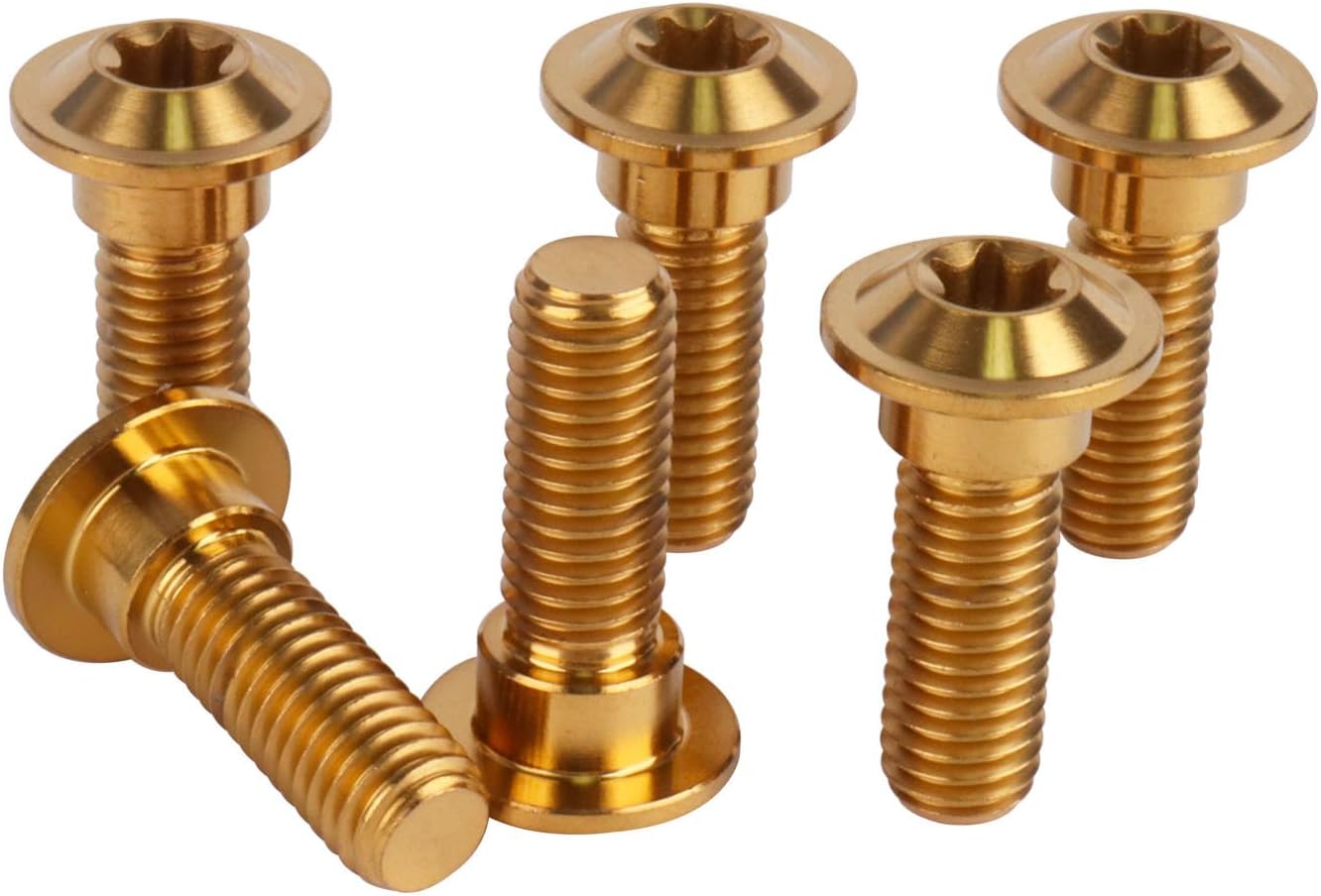6 Pzas Tornillo Rotor Freno Moto M8x25mm Oro