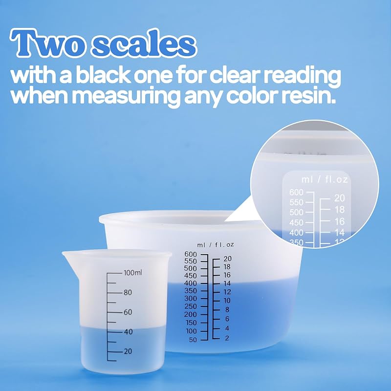 Tazas medición silicón 600ml escalas precisas antiadherentes