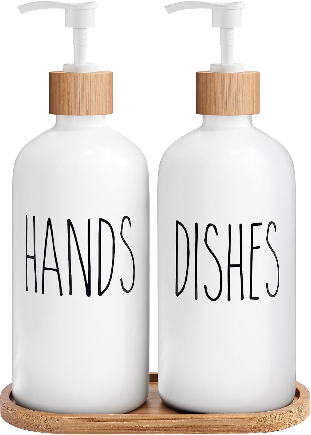 Set dispensadores jabón blanco cocina