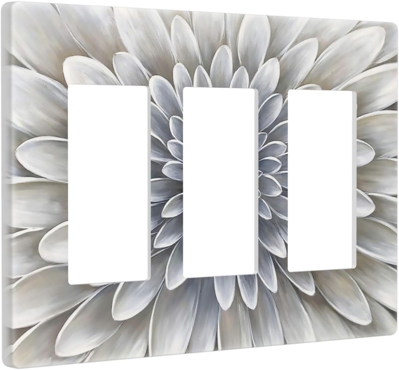 Cubierta interruptor luz flor dalia blanca placa pared vintage