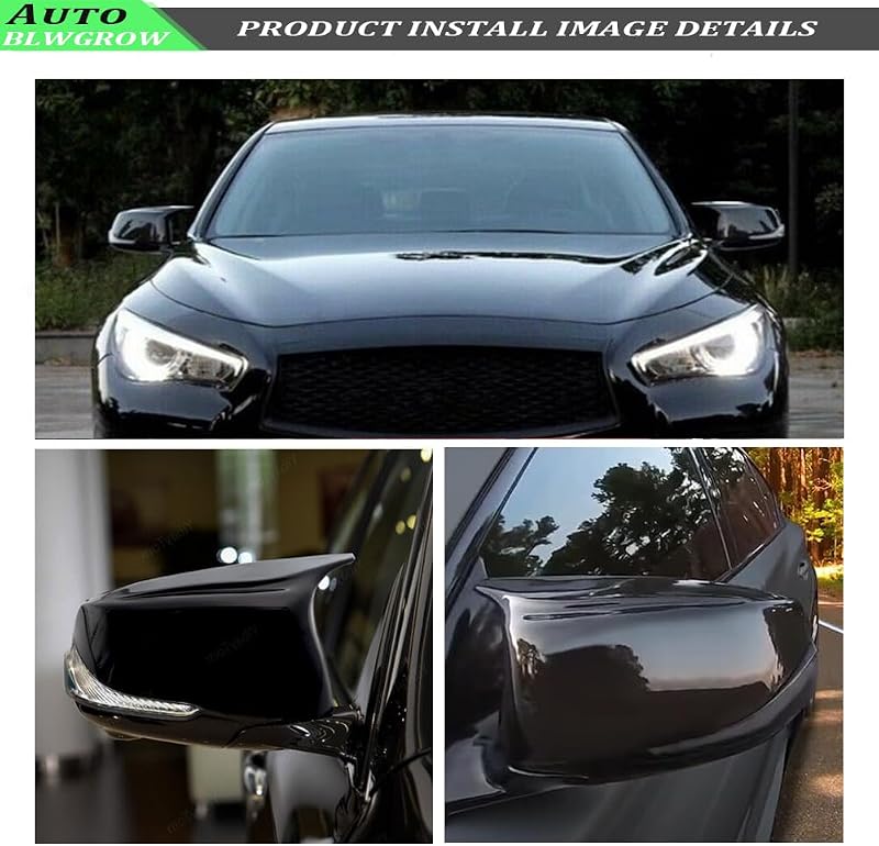 Tapas espejo retrovisor Infiniti Q50 Q60 14-20 negro