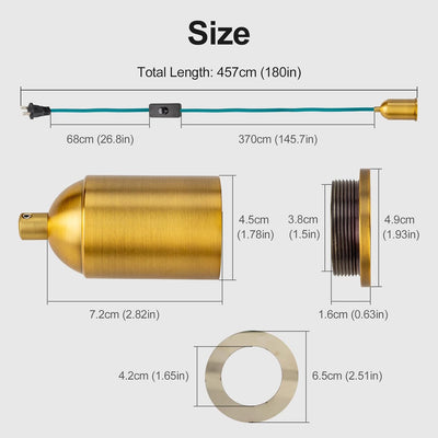 Lámpara colgante enchufe tela cables trenzados soporte porcelana