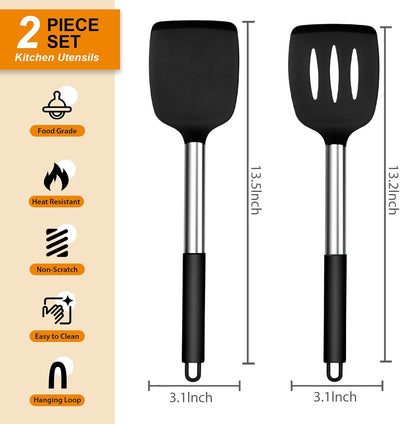 2 Pzas Espátulas Silicona Antiadherentes para Cocina