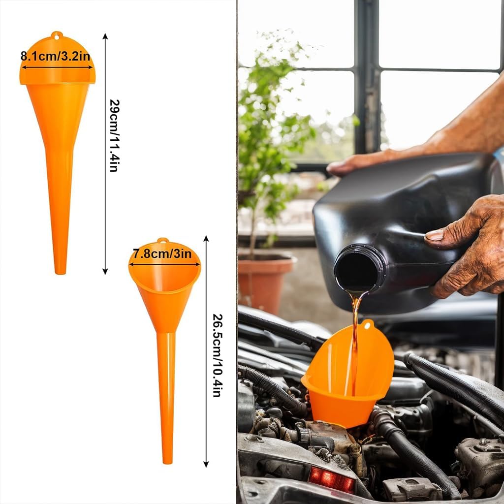 10 Embudos Automotriz con Manguera Cuello Largo