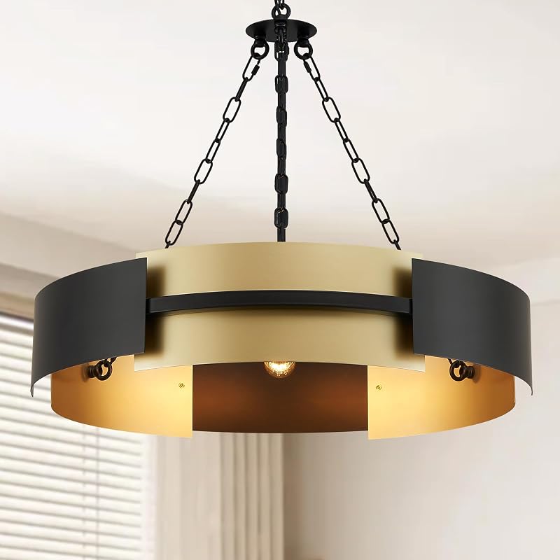 Lámpara araña industrial 5 luces 26pulg comedor cocina