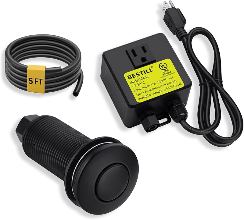 Kit interruptor aire fregadero 3.6" cubierta latón UL