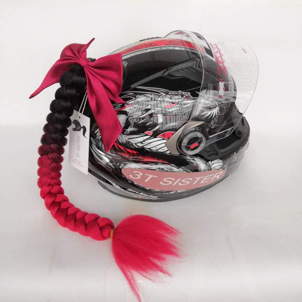 Casco coletas degradadas con rampa trenzas 24"