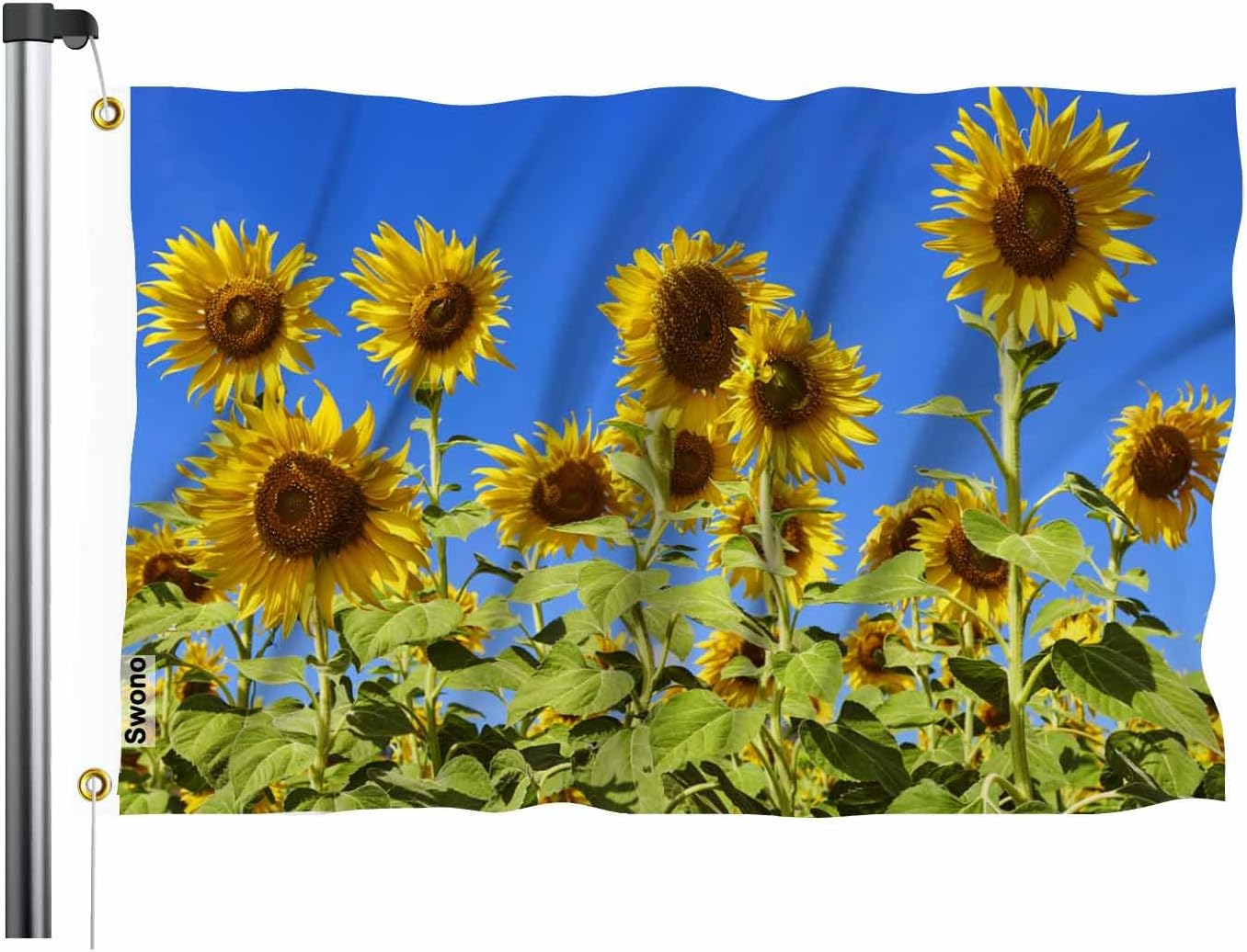 Bandera girasol 3x5ft para jardín y oficina