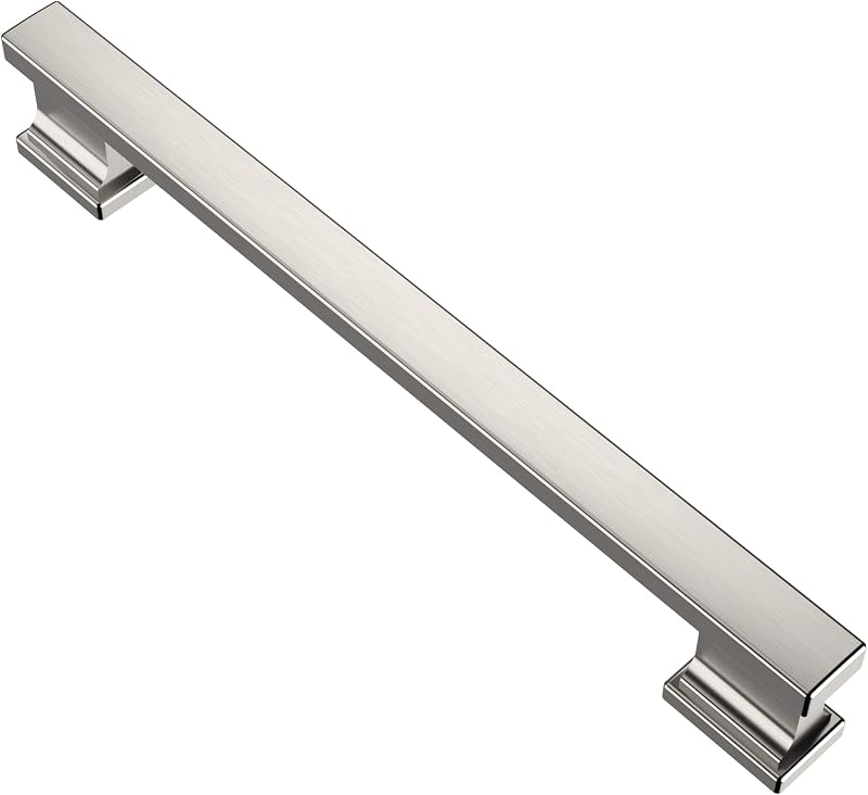 10 Tiradores Níquel Satinado 6.25" Metal Sólido Armario