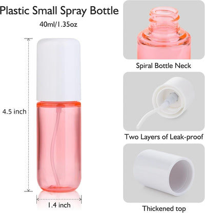 Botella spray viaje 1.35oz 40ml plástico recargable tónicos perfume