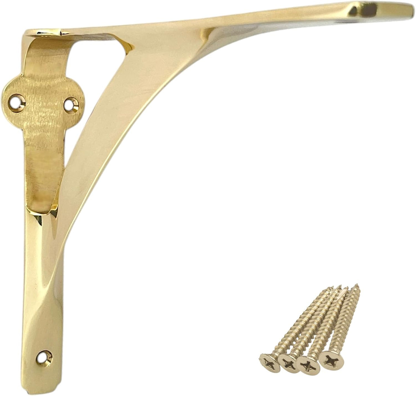 Soporte estante metal pulido latón 7 3/8x9 7/8 pulg resistente