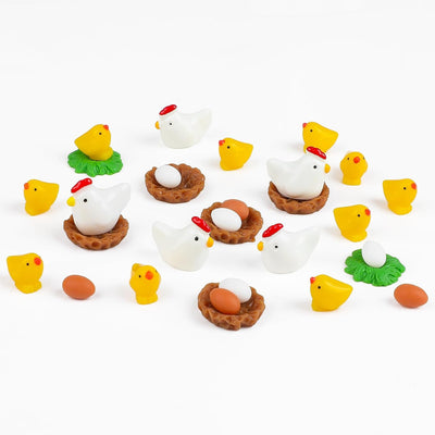 30 Pzas Accesorios Jardín Hadalas Mini Figuras Huevo Gallina