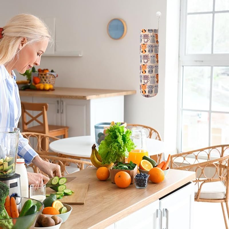 Soporte bolsas plastico pared cocina gato