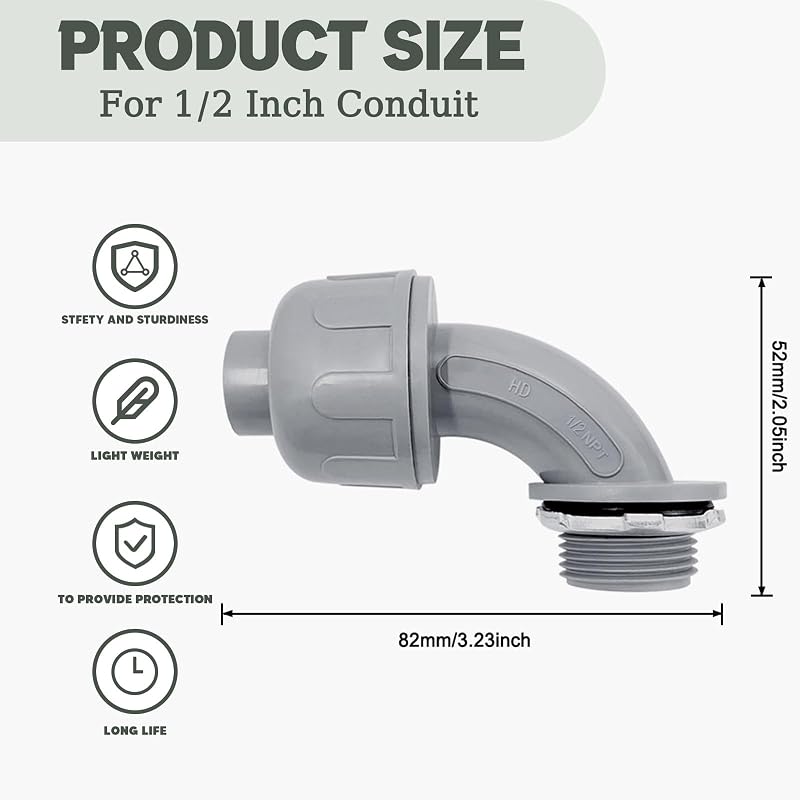Conector hermético PVC 1/2" 120pzas para hogar