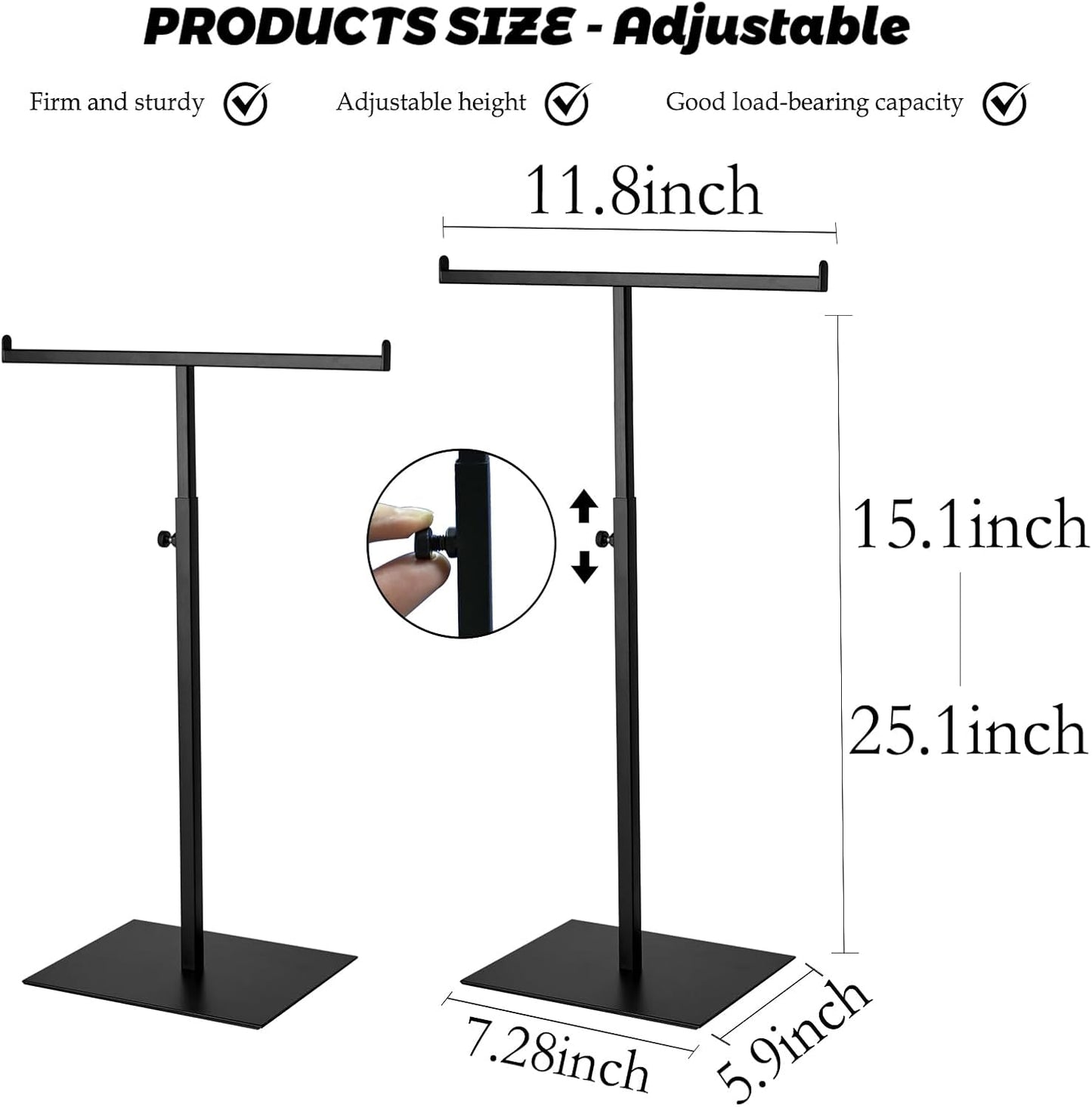 Soporte joyería acero inox 2 Pzas ajustable para mesa