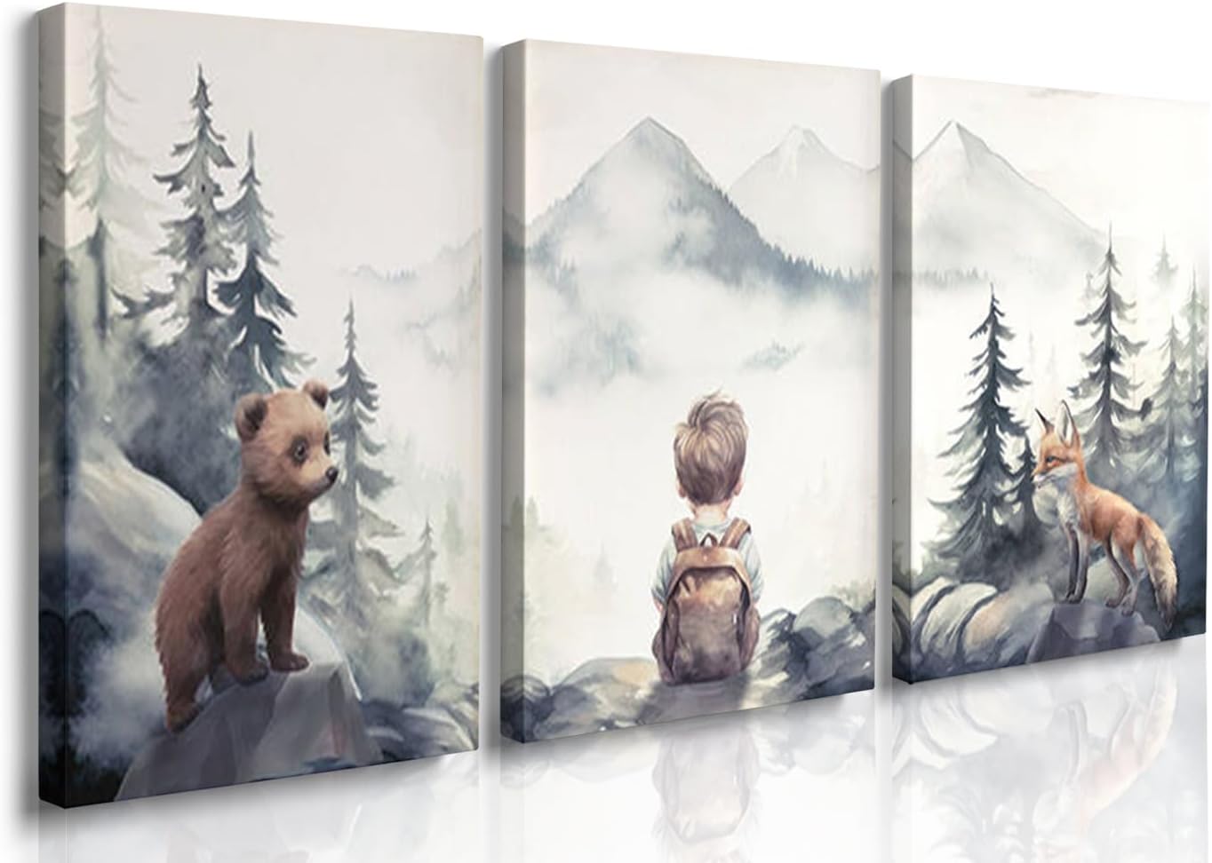 Set 3 pinturas artísticas para cuarto de bebé