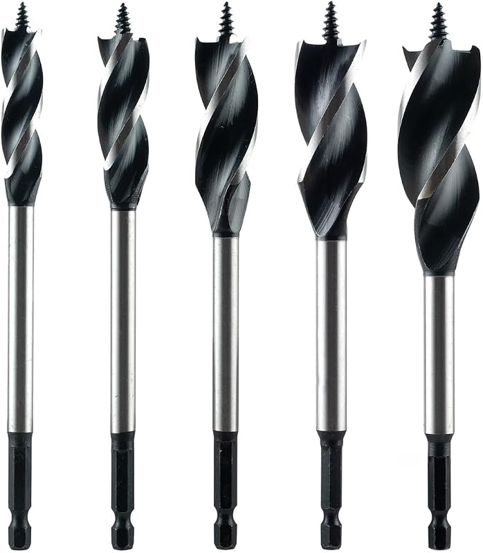 Set 5 Brocas Taladro 1/2-1 pulg 6-1/2pulg Vástago 1/4pulg
