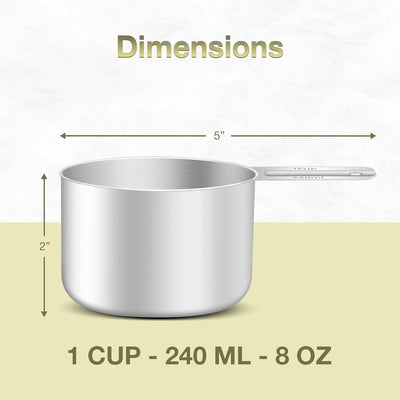 Taza medidora acero inox 240ml 8oz con escala