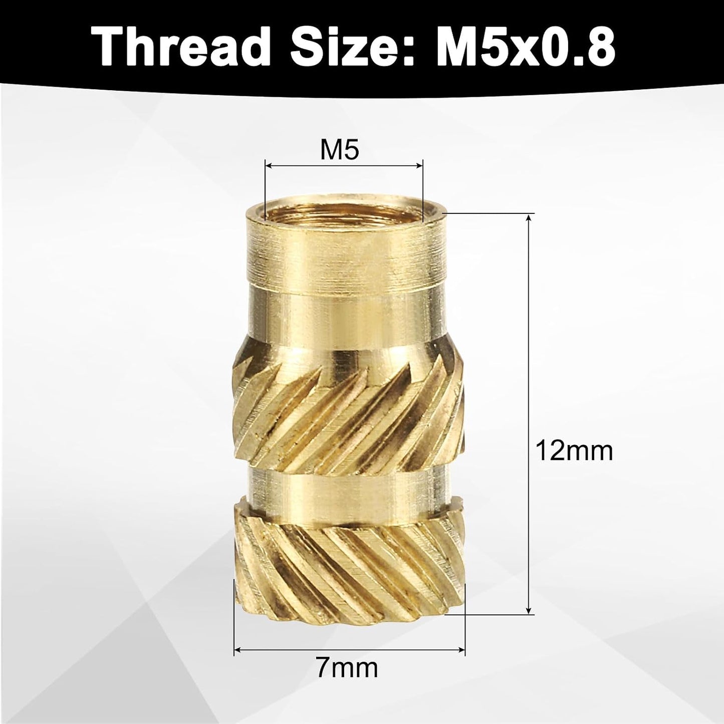 30 Pzas Inserciones M5 Latón para Impresión 3D