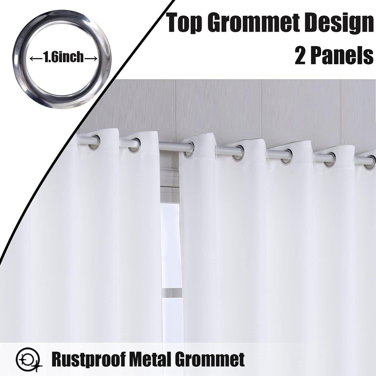 2 Cortinas impermeables 70x180" opacas para dormitorio