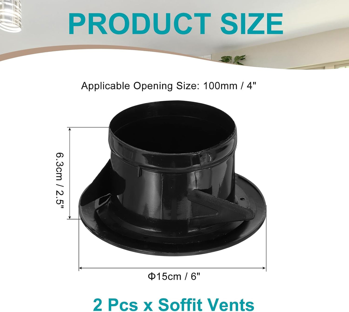 Cubierta ventilación 4pulg rejilla techo ABS ajustable pack 2