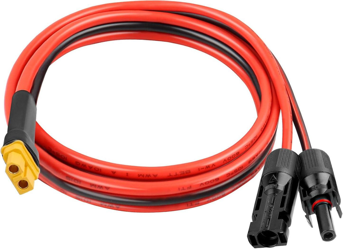 Cable solar XT60 3 pies 10AWG 600V para paneles y baterías