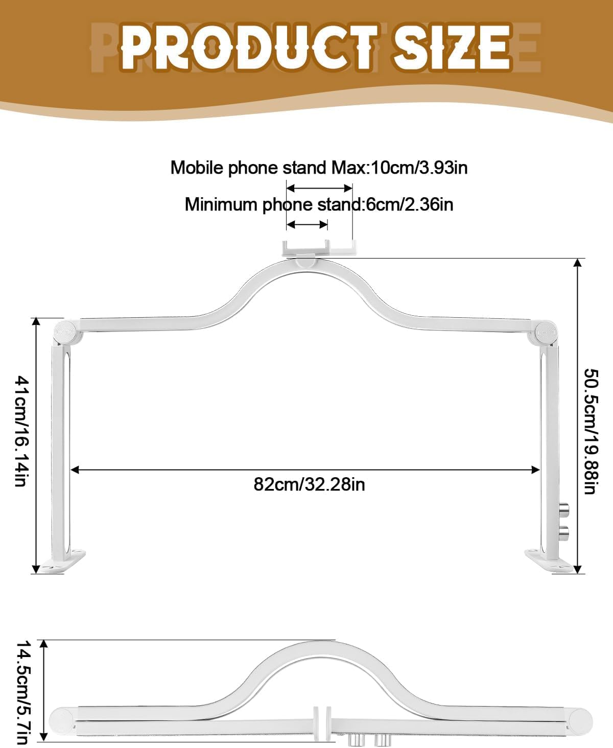 Lámpara arco plegable para uñas con soporte teléfono y