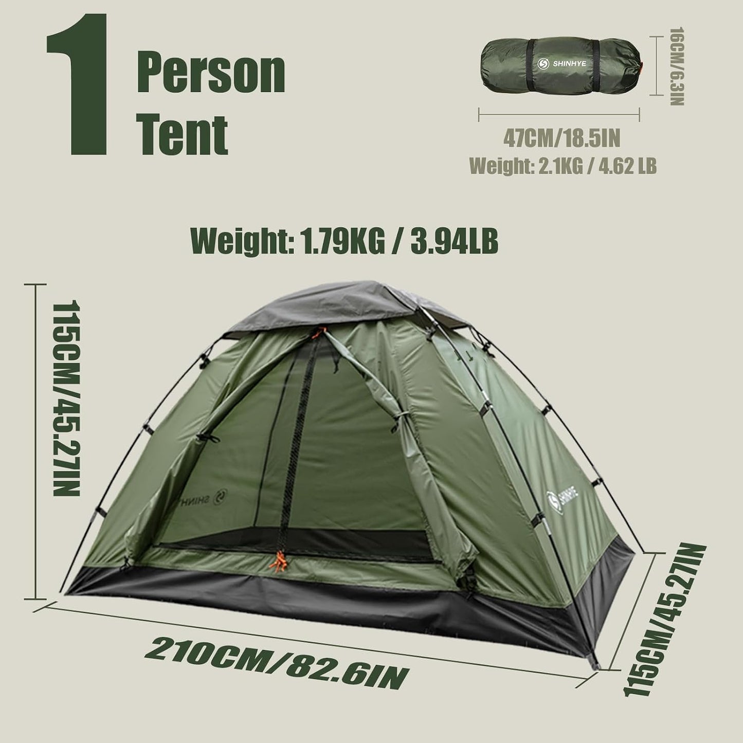 Tienda campaña ultraligera 1-5 personas senderismo dos